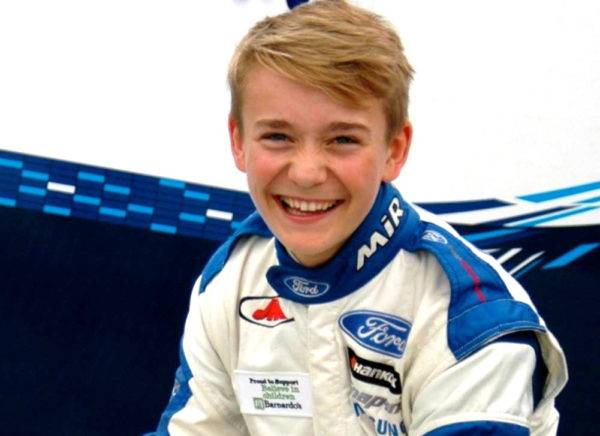 Billy Monger sorride, prima dell'incidente