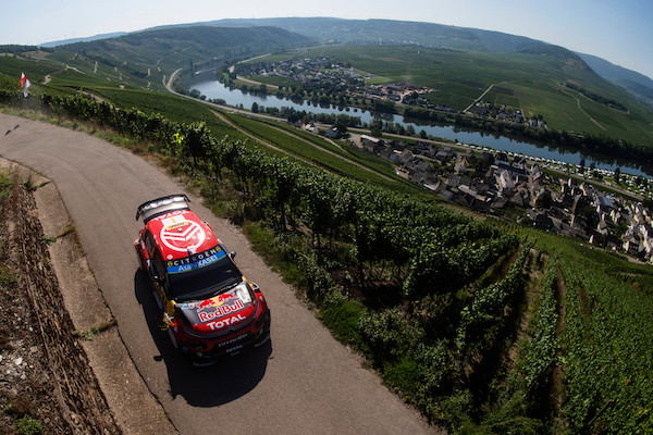 Sebastien Ogier (FRA) Julien Ingrassia (FRA) of team Citroen Total WRT is seen racing at special stage 3/6 Mitelmosel during the World Rally Championship Germany in Bostalsee, Germany on August 23, 2019 // Jaanus Ree/Red Bull Content Pool // AP-21BQMAD6D2111 // Usage for editorial use only //