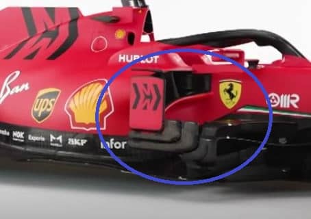 Area centrale della vettura, con i sidepods leggermente modificati