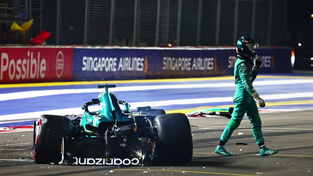 Lance Stroll Singapore Crash